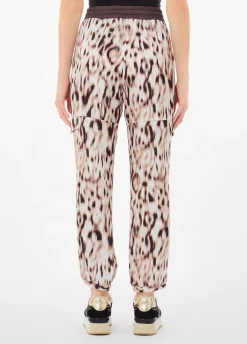 Pantaloni jogging in raso stampato