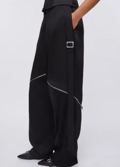 Pantaloni larghi con zip