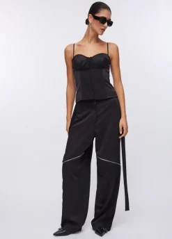 Pantaloni larghi con zip