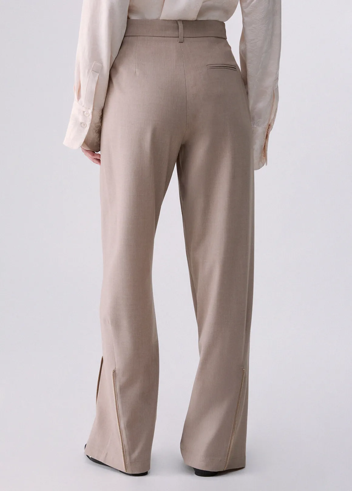 Pantaloni mélange con zip