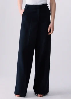 Pantaloni palazzo con doppio cintone