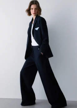 Pantaloni palazzo con doppio cintone