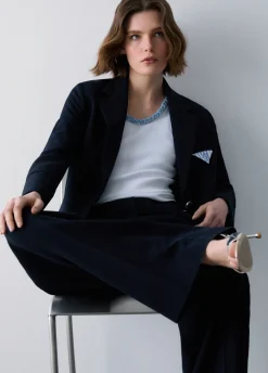Pantaloni palazzo con doppio cintone