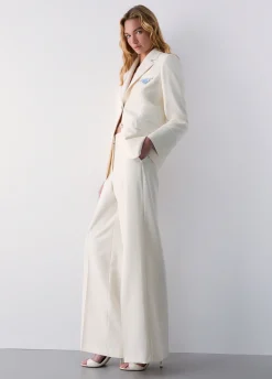 Pantaloni palazzo con doppio cintone