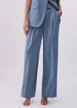 Pantaloni palazzo in tessuto mélange