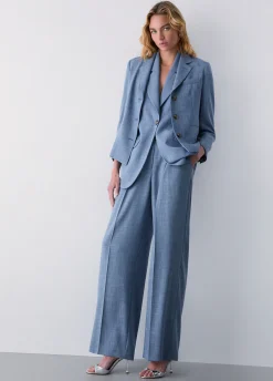 Pantaloni palazzo in tessuto mélange
