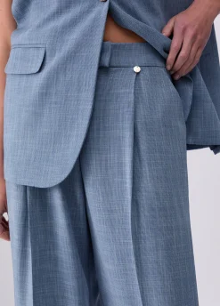 Pantaloni palazzo in tessuto mélange