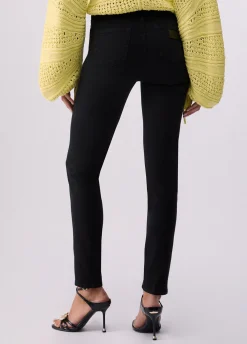 Pantaloni skinny a vita alta