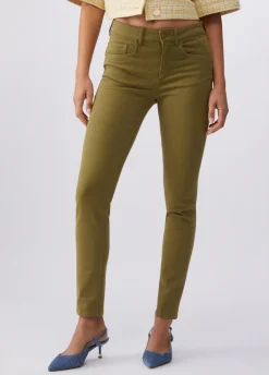 Pantaloni skinny a vita alta