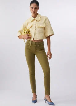 Pantaloni skinny a vita alta