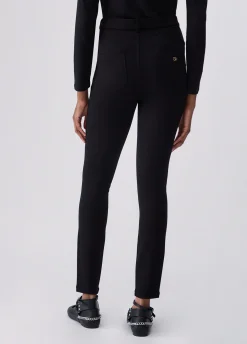 Pantaloni skinny con ricamo gioiello