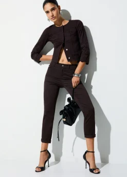 Pantaloni skinny con risvolto