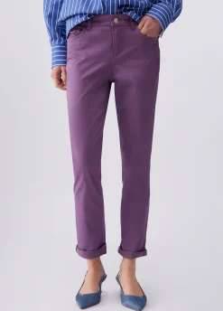 Pantaloni skinny con risvolto