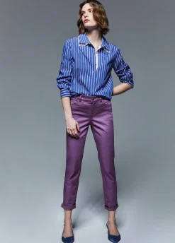 Pantaloni skinny con risvolto