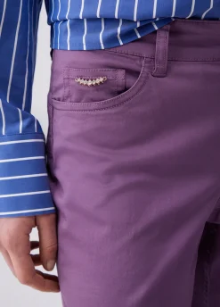 Pantaloni skinny con risvolto