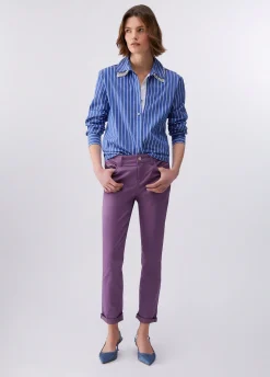 Pantaloni skinny con risvolto