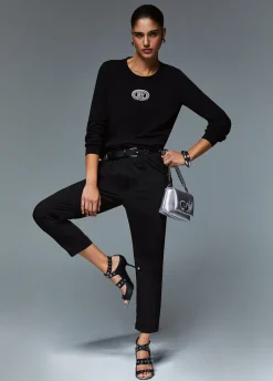 Pantaloni slim fit con risvolto