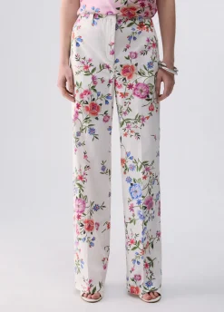 Pantaloni straight a fiori
