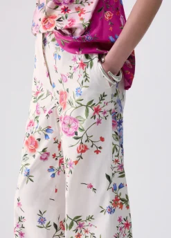 Pantaloni straight a fiori