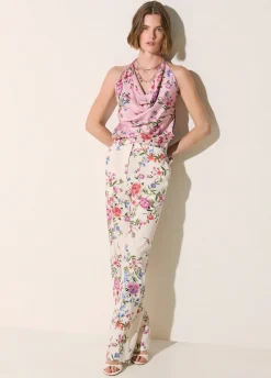 Pantaloni straight a fiori