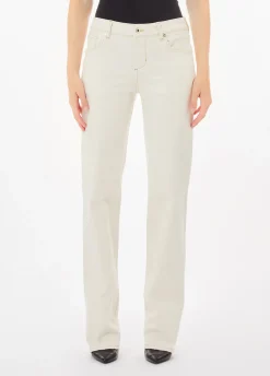 Pantaloni straight con patch logo