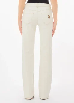 Pantaloni straight con patch logo