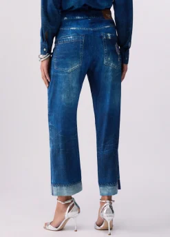 Pantaloni straight con stampa digitale