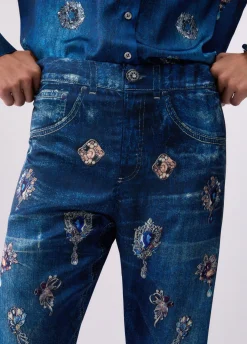 Pantaloni straight con stampa digitale
