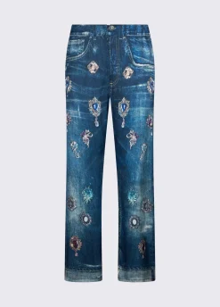 Pantaloni straight con stampa digitale