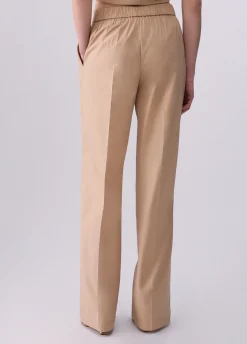 Pantaloni straight in popeline