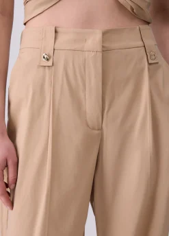 Pantaloni straight in popeline