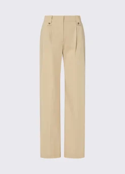 Pantaloni straight in popeline