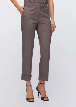 Pantaloni straight in tessuto mélange