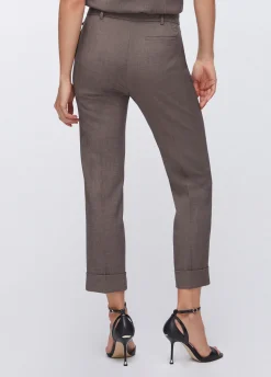 Pantaloni straight in tessuto mélange
