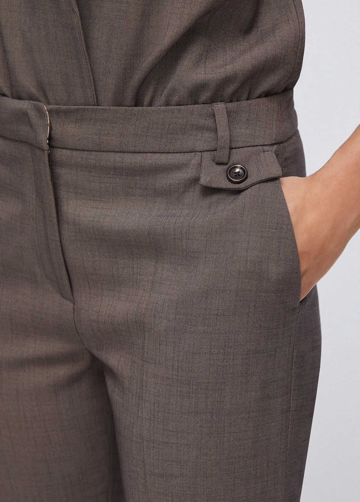Pantaloni straight in tessuto mélange