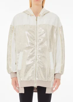 Parka con paillettes