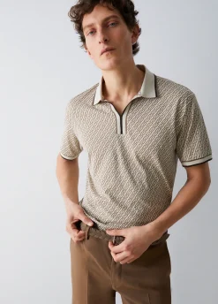 Polo con logo all-over
