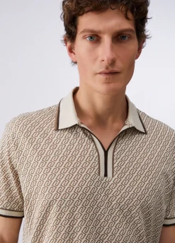 Polo con logo all-over