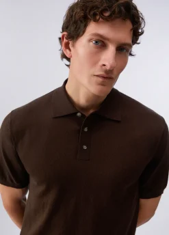 Polo in maglia misto seta