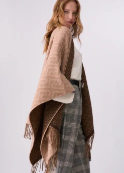 Poncho monogram jacquard