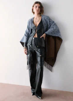 Poncho monogram jacquard