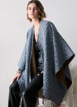 Poncho monogram jacquard