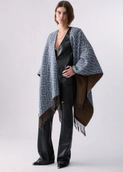 Poncho monogram jacquard