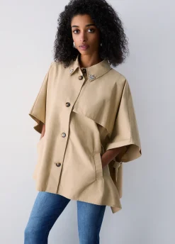 Poncho trench con ricami gioiello
