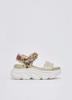 Sandali chuncky con dettaglio animalier