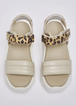 Sandali chuncky con dettaglio animalier