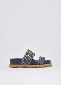 Sandali con monogram all over