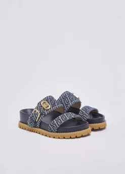 Sandali con monogram all over