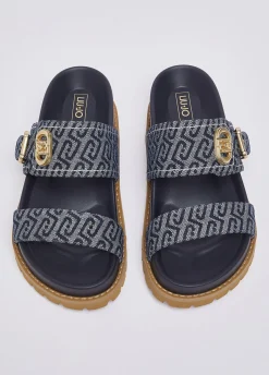 Sandali con monogram all over