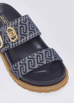 Sandali con monogram all over